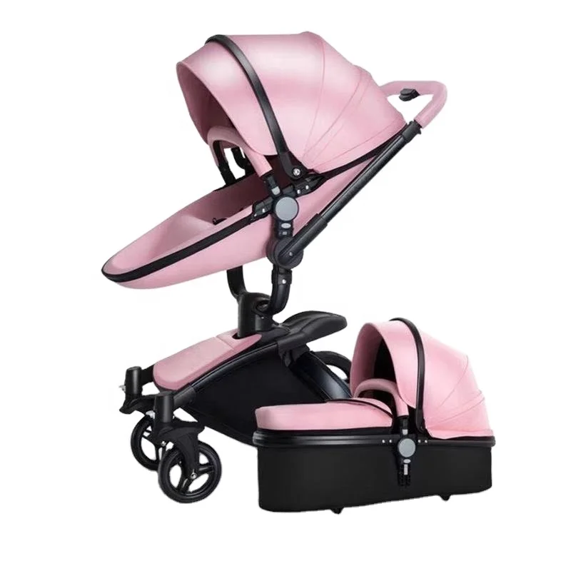 New Design Leather Pink Baby Stroller China Baby Stroller 3 in 1 Leather Material Easy Folding Portable Baby Walker 4 Wheels, Brown;black;white;pink 
New Design Leather Pink Baby Stroller China Baby Stroller 3 in 1 Leather Material Easy Folding Portable Baby Walker 4 Wheels, Brown;black;white;pink