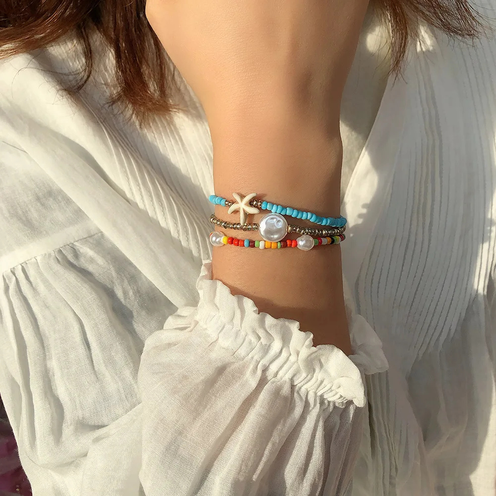 3pcs Boho Colorful Friendship Beach Bracelets Women Trendy Charm Beads Bracelet Set For Female 
3pcs Boho Colorful Friendship Beach Bracelets Women Trendy Charm Beads Bracelet Set For Female