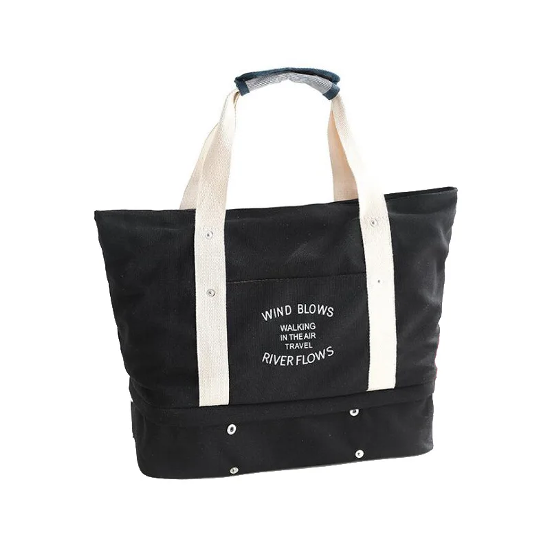 Korean High Quality Two Compartment Fashion Design Custom Foldable Cotton Canvas Travel Tote Bag
Korean High Quality Two Compartment Fashion Design Custom Foldable Cotton Canvas Travel Tote Bag