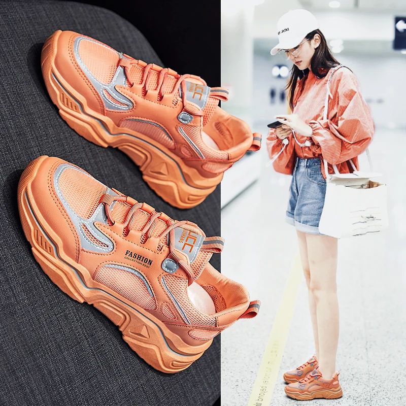 2021 Breathable Fashion Chunky Ladies Sneakers Sports Running Shoes For Women, Black/white and orange/white and pink/white and green
2021 Breathable Fashion Chunky Ladies Sneakers Sports Running Shoes For Women, Black/white and orange/white and pink/white and green