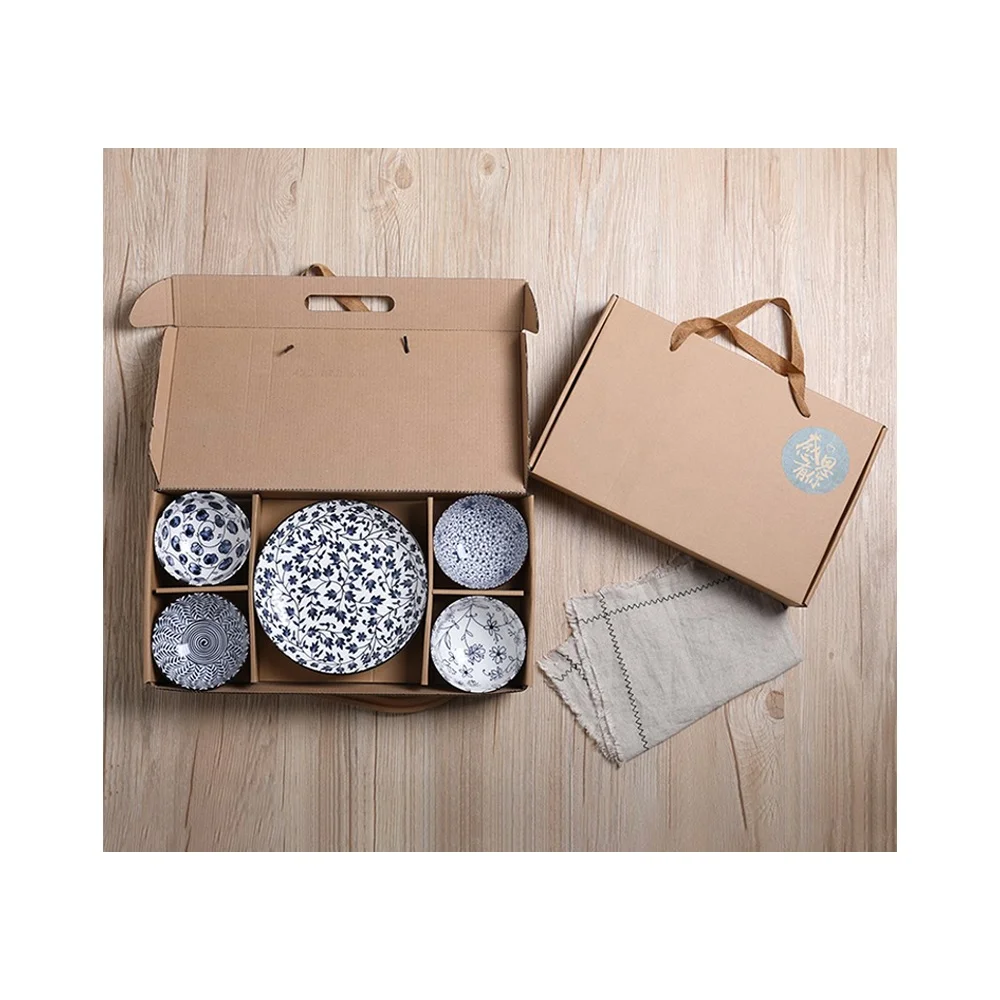 5-piece ceramic tableware blue and white porcelain Japanese exquisite gift box 4 pieces bowl 1 plate set
5-piece ceramic tableware blue and white porcelain Japanese exquisite gift box 4 pieces bowl 1 plate set