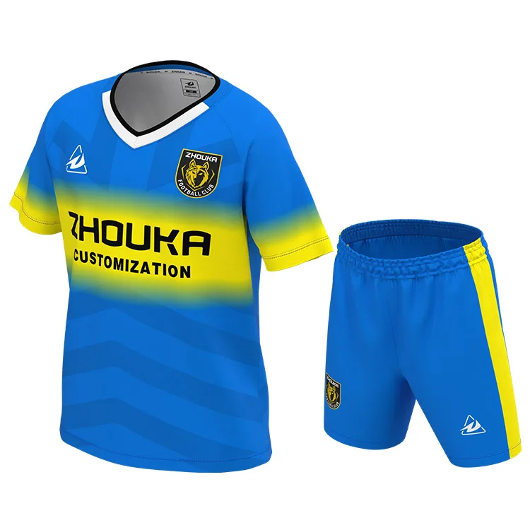 Wholesale Youth Kids custom design team children soccer uniforms sublimation digital printing kids soccer jersey
Wholesale Youth Kids custom design team children soccer uniforms sublimation digital printing kids soccer jersey