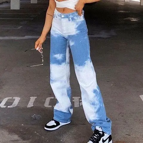 Cheap Factory Popular Women's New Slim Blue Sky White Clouds Leisure Street Photography High Waist Straight Tube Pants
Cheap Factory Popular Women's New Slim Blue Sky White Clouds Leisure Street Photography High Waist Straight Tube Pants