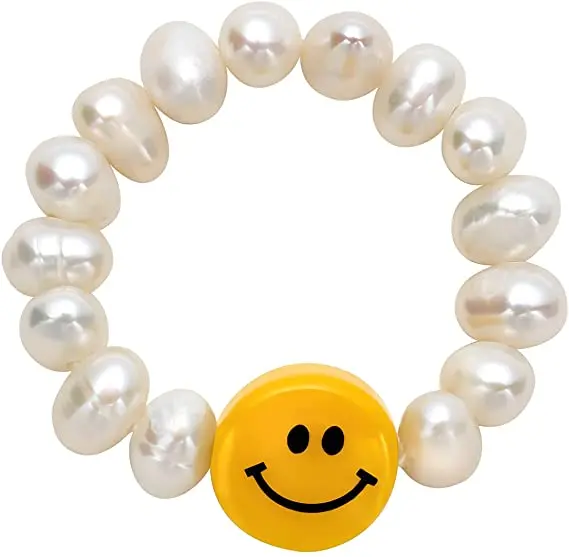 Simple Cute Pearl Handmade Stacked Elastic Rings Summer Smiley Beaded Irregular Pearl Rings for Girls, Yellow
Simple Cute Pearl Handmade Stacked Elastic Rings Summer Smiley Beaded Irregular Pearl Rings for Girls, Yellow