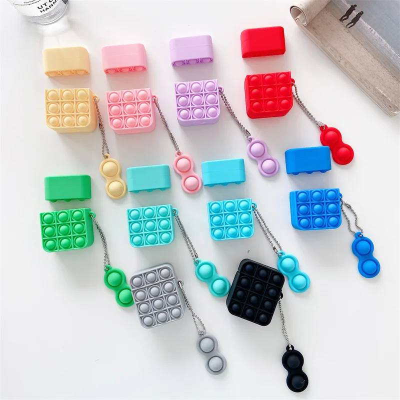 Cute 3D Squeeze toy headphone cover for airpods 2 generation silicone bubble pop it for airpod case
Cute 3D Squeeze toy headphone cover for airpods 2 generation silicone bubble pop it for airpod case