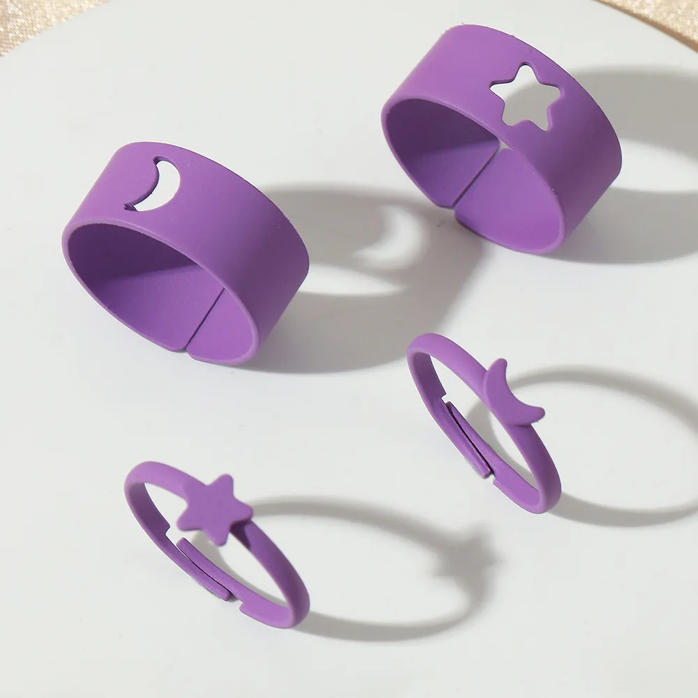 4Pcs/set Fashion Colorful Rings Star Moon Pendant Ring Set Adjustable Handmade Fun Finger Ring For Women Girls Jewelry, Multi-colors
4Pcs/set Fashion Colorful Rings Star Moon Pendant Ring Set Adjustable Handmade Fun Finger Ring For Women Girls Jewelry, Multi-colors