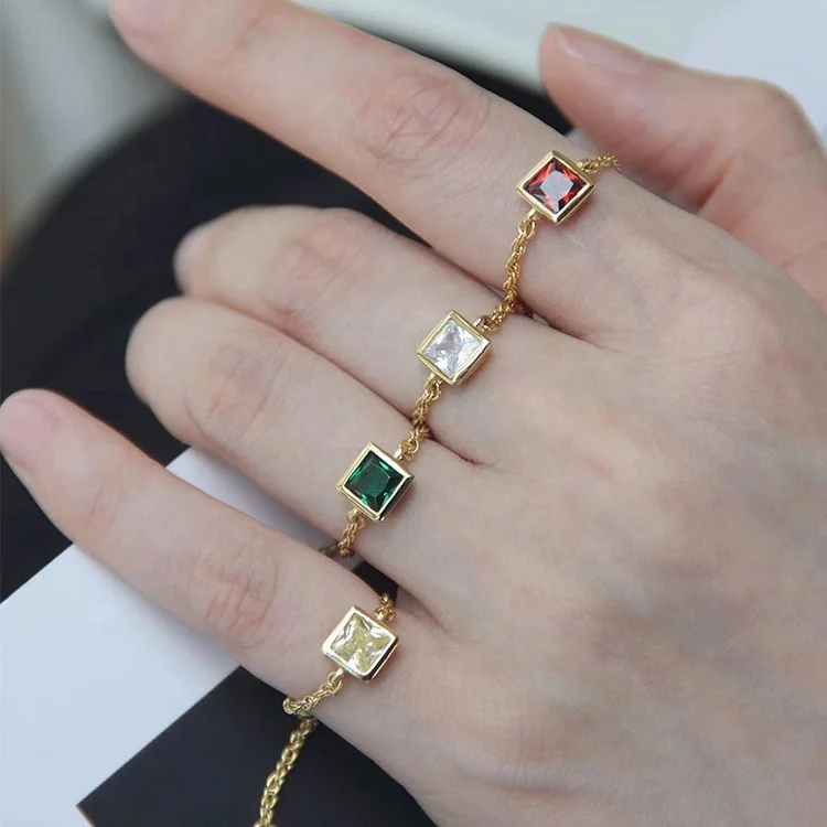 Colorful Luxury Gem Ring White Yellow Green Square Zircon Chain Adjustable Gold-plated 925 Sterling Silver Ring
Colorful Luxury Gem Ring White Yellow Green Square Zircon Chain Adjustable Gold-plated 925 Sterling Silver Ring