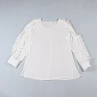Crochet Blouse 2020 New Collection Office Casual Women Frilled Crochet Lace Blouse