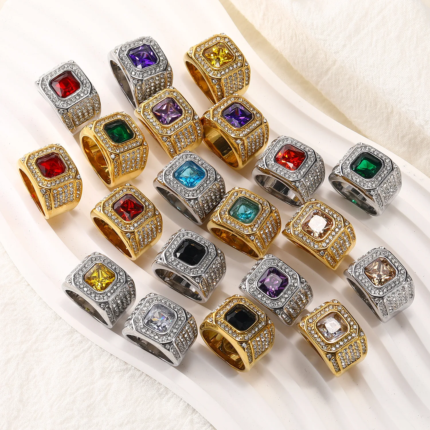 Gold Plated Stainless Steel Zircon Rings for Women Stainless Steel Zircon Engagement Wedding Ring Finger Accessory Jewelry Gift
Gold Plated Stainless Steel Zircon Rings for Women Stainless Steel Zircon Engagement Wedding Ring Finger Accessory Jewelry Gift