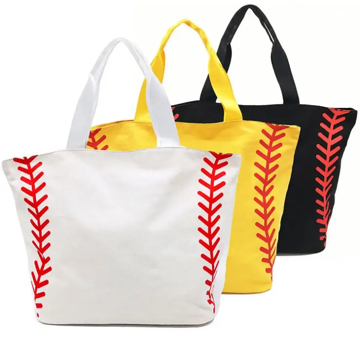 High Quality Women Large Handbags Sports Canvas Shopping Bag Baseball Mom Tote Cotton Canvas Tote Bag, 8 colors
High Quality Women Large Handbags Sports Canvas Shopping Bag Baseball Mom Tote Cotton Canvas Tote Bag, 8 colors