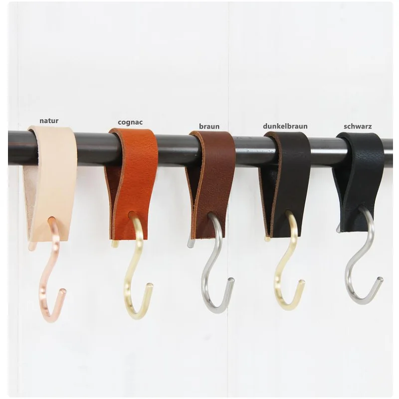 High quality stainless steel decorative S hook coat hook wall hook with leather, Custom/brown/grey/white
High quality stainless steel decorative S hook coat hook wall hook with leather, Custom/brown/grey/white