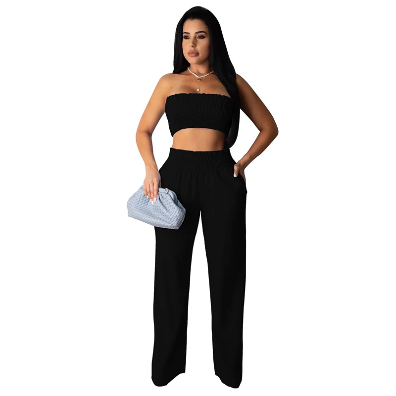 Wholesale ladies off shoulder crop tube tops long pants summer 2021 women casual two piece sets, 4 colors
Wholesale ladies off shoulder crop tube tops long pants summer 2021 women casual two piece sets, 4 colors