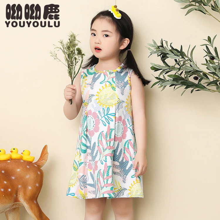 2022 Summer Kids Emerald Flower Fashion Sleeveless 100%Cotton Floral Children Princess Baby Girls Dresses without Collar
2022 Summer Kids Emerald Flower Fashion Sleeveless 100%Cotton Floral Children Princess Baby Girls Dresses without Collar