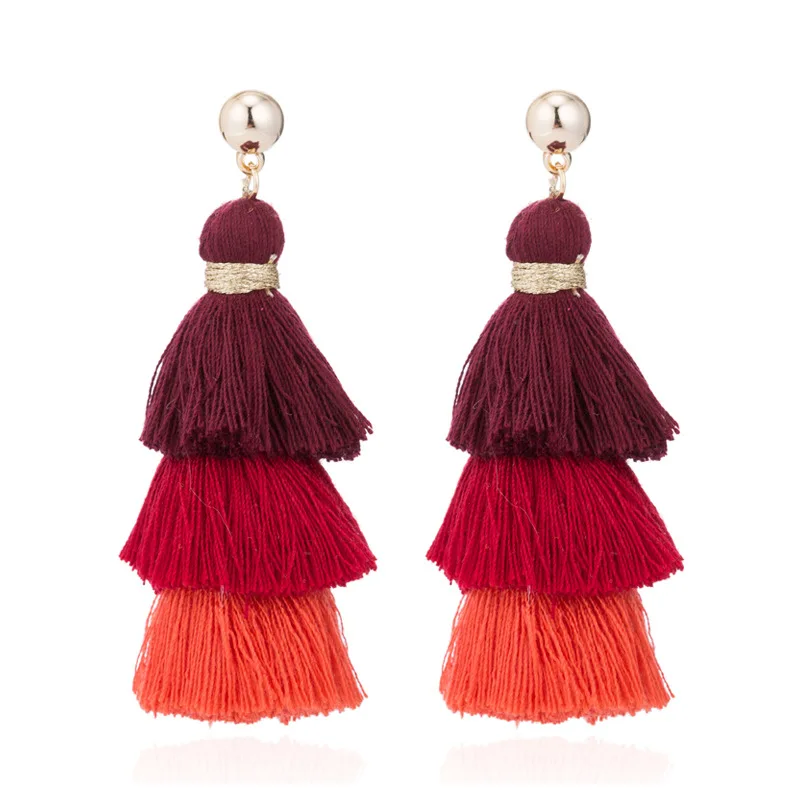 JUHU New colorful multilayer gradient tassel fashion alloy ear buckle simple cute earrings classic metal alloy jewelry for women, Gold
JUHU New colorful multilayer gradient tassel fashion alloy ear buckle simple cute earrings classic metal alloy jewelry for women, Gold