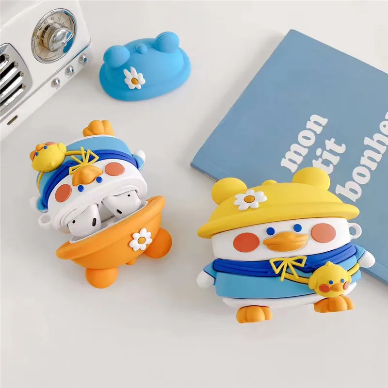 Cartoon Cute Duck with 3 Hats Designers Silicone Cases de for Airpods 1 2 for Airpods Pro
Cartoon Cute Duck with 3 Hats Designers Silicone Cases de for Airpods 1 2 for Airpods Pro