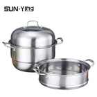 Stainless steel steamer pot 32CM 2 or3 Layers Food Steamer Cooking Pot cookware sets commercial dim sum steamer With Handles