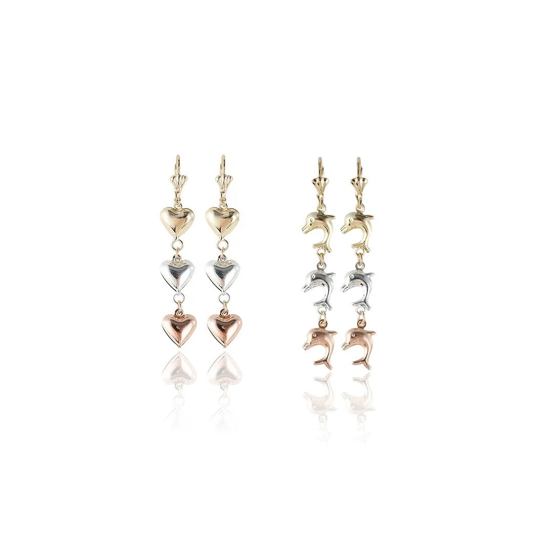 Smooth Surface Heart Shaped Earrings Dolphin Simple Drop Tricolor Long Earrings
Smooth Surface Heart Shaped Earrings Dolphin Simple Drop Tricolor Long Earrings
