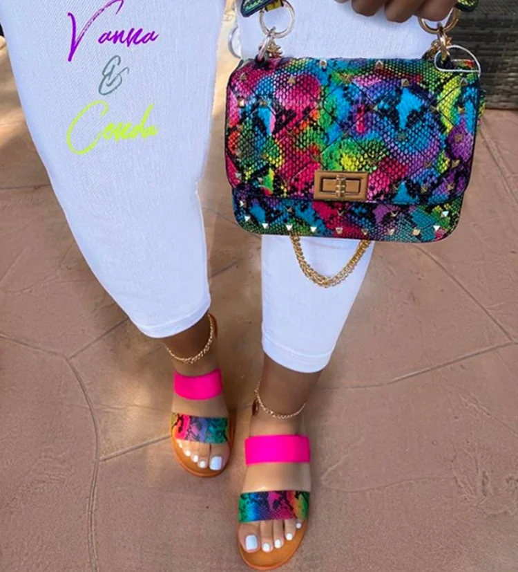 Summer Hot Selling Beach Sandals with Double Strap Snake Skin Slippers for Women and Ladies, As picture show
Summer Hot Selling Beach Sandals with Double Strap Snake Skin Slippers for Women and Ladies, As picture show