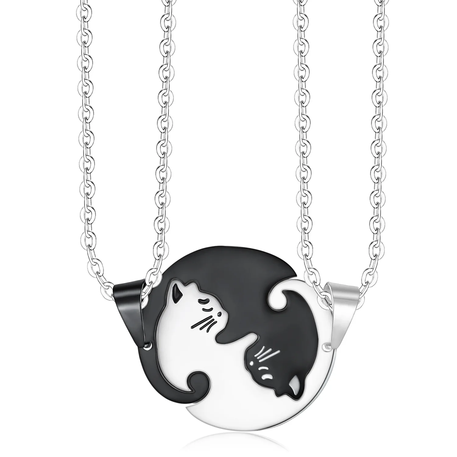 Korean Heart Stainless Steel Necklace Design Jewelry Cartoon Gold Black Silver Cat Puzzle Couple Necklace
Korean Heart Stainless Steel Necklace Design Jewelry Cartoon Gold Black Silver Cat Puzzle Couple Necklace