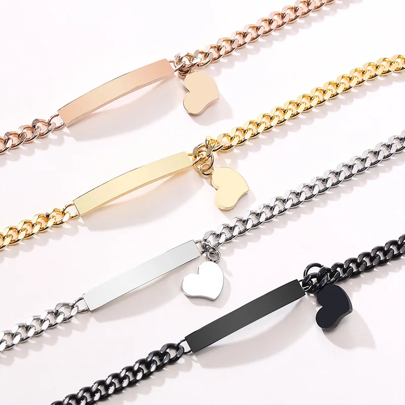 Fashion Thin Titanium Steel Heart Bracelet Women Simple Stainless Steel Chain Gold Black 18k Plated T Bar Bracelet Jewelry, Silver,gold,black
Fashion Thin Titanium Steel Heart Bracelet Women Simple Stainless Steel Chain Gold Black 18k Plated T Bar Bracelet Jewelry, Silver,gold,black