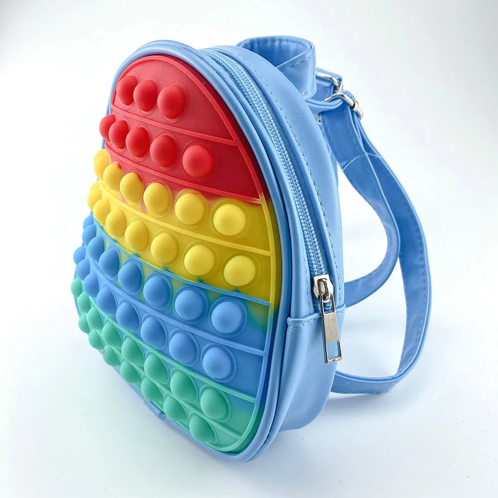 Hot Sale Rainbow Silicone Adjustable Shoulder Fidget Pop Push Bubbles School Backpack
Hot Sale Rainbow Silicone Adjustable Shoulder Fidget Pop Push Bubbles School Backpack