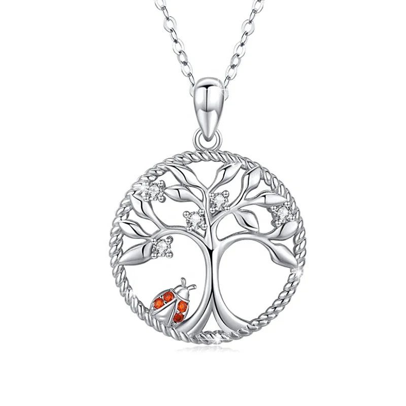 GP13 Tree of Life Necklace Pendant ladybird Necklace 925 Sterling Silver Cute Animal Jewelry Gifts for Women Daughter
GP13 Tree of Life Necklace Pendant ladybird Necklace 925 Sterling Silver Cute Animal Jewelry Gifts for Women Daughter