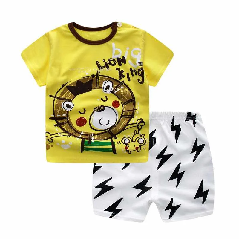 New summer children's cotton short-sleeved suit boys and girls cotton two-piece suit casual cartoon baby children's clothing, As pictures
New summer children's cotton short-sleeved suit boys and girls cotton two-piece suit casual cartoon baby children's clothing, As pictures