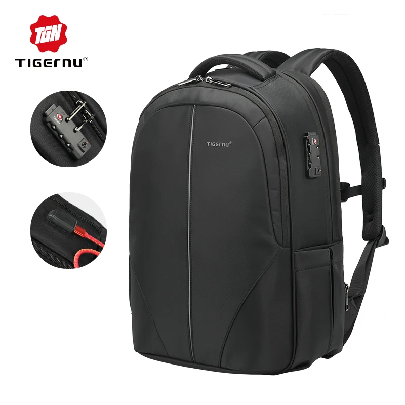 

Tigernu T-B3105 4A expandable large water resistant nylon anti theft business men travel backpack bag with tsa lock