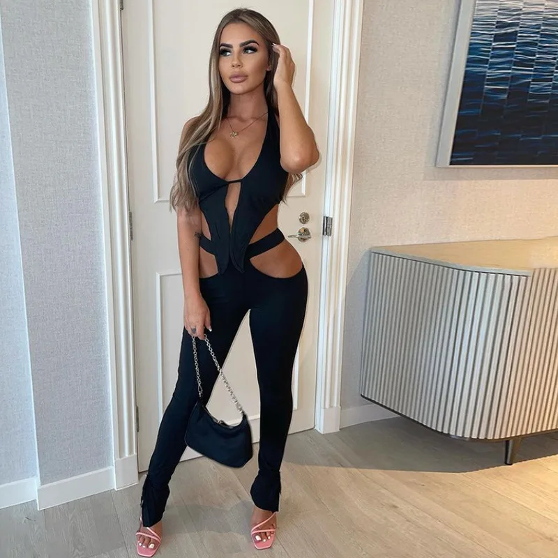 Summer new women's fashion irregular low cut vest sexy hollow tight trousers 2 pcs set
Summer new women's fashion irregular low cut vest sexy hollow tight trousers 2 pcs set