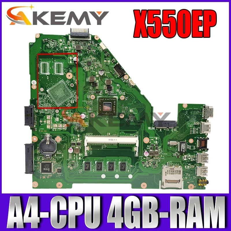 Akemy X550EP Laptop motherboard for ASUS X550EA F552EP F552E A552E X552E original mainboard 4GB-RAM A4-CPU
Akemy X550EP Laptop motherboard for ASUS X550EA F552EP F552E A552E X552E original mainboard 4GB-RAM A4-CPU
