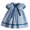 quality children linen puffy dresses classic girls mariner dress
