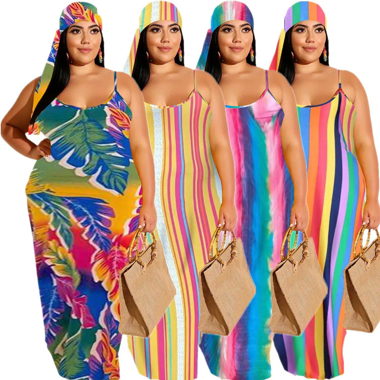 casual printed suspender sleeveless skirt summer holiday style plus size women's dress
casual printed suspender sleeveless skirt summer holiday style plus size women's dress