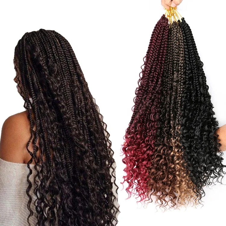 24inch River Box Braids Crochet Hair Synthetic Hair Extensions Crochet Braids Messy Goddess Box Braids With Curly Ends
24inch River Box Braids Crochet Hair Synthetic Hair Extensions Crochet Braids Messy Goddess Box Braids With Curly Ends