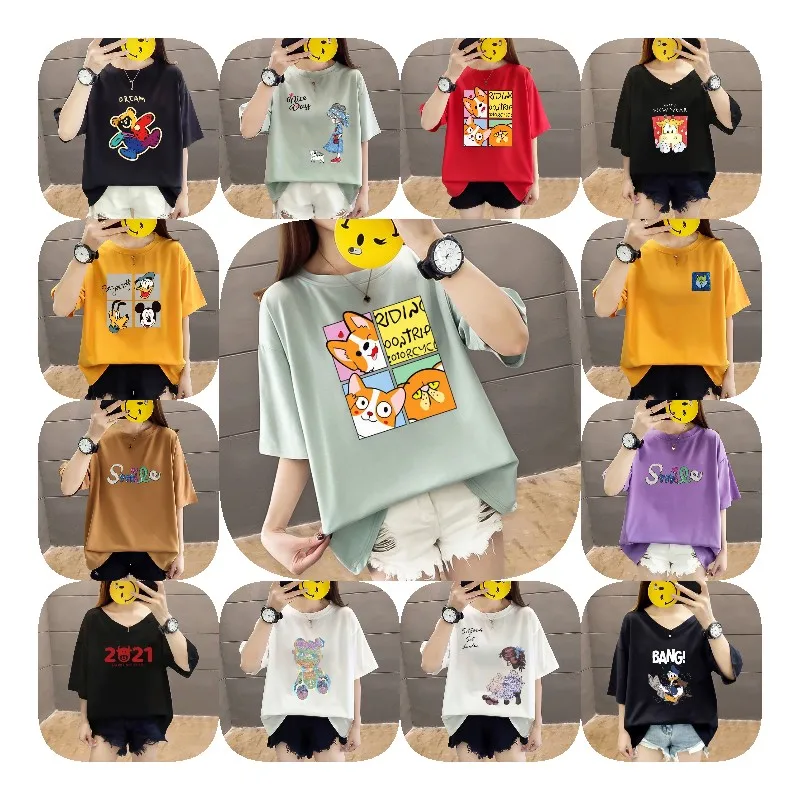 New printed half sleeve women's T-shirt Summer loose full matching clothing Harajuku style shirt creative large size T-shirt
New printed half sleeve women's T-shirt Summer loose full matching clothing Harajuku style shirt creative large size T-shirt