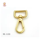 High quality Gold polishing 1 inch swivel eye snap hook, metal d ring snap hooks