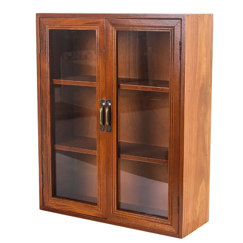 Desktop Storage Box Wooden Glass Locker Storage Rack Household Wooden Multi-Layer Cosmetics Finishing Box Retro Style
Desktop Storage Box Wooden Glass Locker Storage Rack Household Wooden Multi-Layer Cosmetics Finishing Box Retro Style