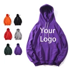 High Quality 100% Cotton Solid color Pullover Custom LOGO Man Personalized Sweatshirt Hoodie