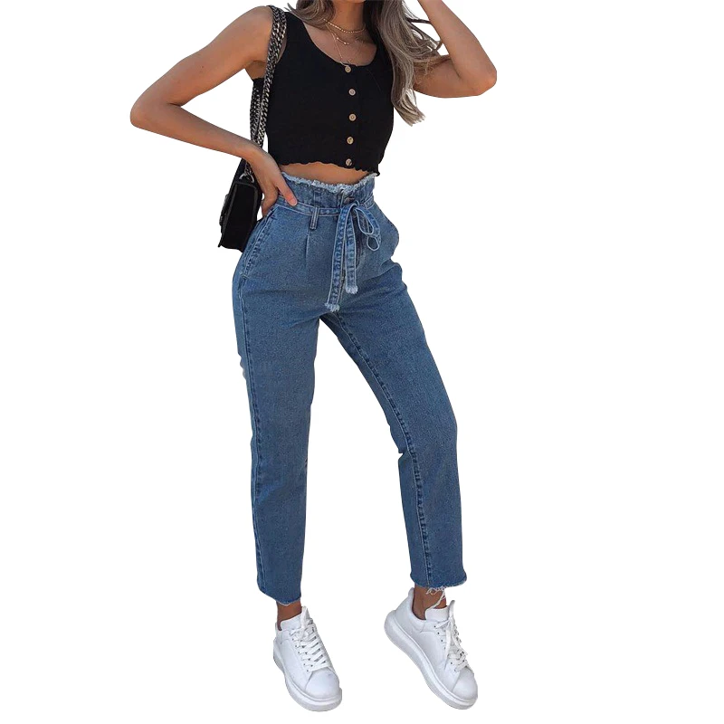 Women's High Waist Washed Stretch Frayed Hem jeans women denim with stain Sashes, Black/bule
Women's High Waist Washed Stretch Frayed Hem jeans women denim with stain Sashes, Black/bule