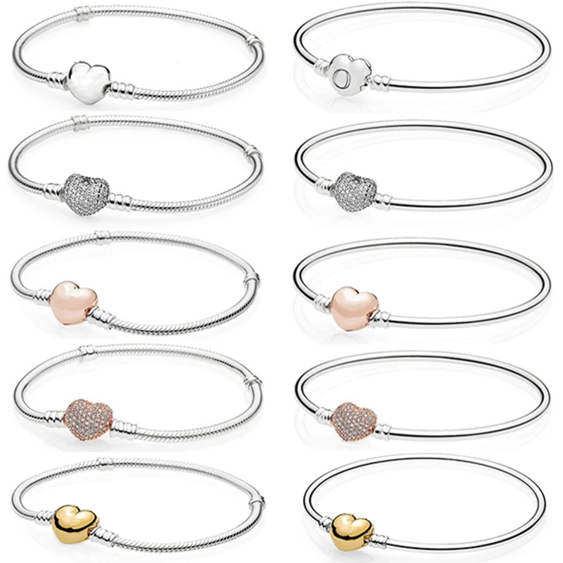 NEW 100% 925 Sterling Silver Rose Gold Heart Bracelet Clear CZ Charm Bead Fit Bracelet DIY Jewelry Gift The Factory Wholesale
NEW 100% 925 Sterling Silver Rose Gold Heart Bracelet Clear CZ Charm Bead Fit Bracelet DIY Jewelry Gift The Factory Wholesale