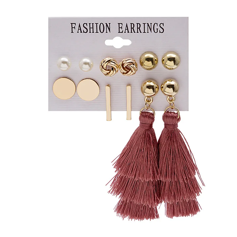 Fashion Bohemia Tassel Earring European Hot Red Tassel Earring Set For Ladies Vintage Boho Tassel Earrings, Gold
Fashion Bohemia Tassel Earring European Hot Red Tassel Earring Set For Ladies Vintage Boho Tassel Earrings, Gold