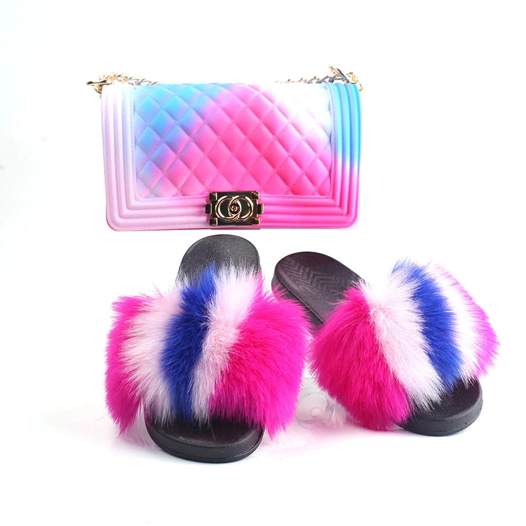 Free Shipping Wholesale fur slippers fashion handbag real fox fur sandals luxury women real fur slides with purse set, Light brown, dark brown, white pink purple
Free Shipping Wholesale fur slippers fashion handbag real fox fur sandals luxury women real fur slides with purse set, Light brown, dark brown, white pink purple