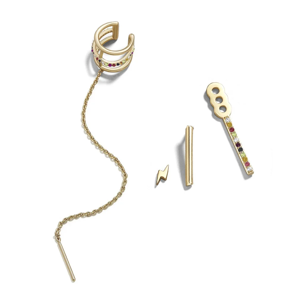 JUHU Popular accessories round cuff earrings Chain key lightning alloy stud earring set more than one card for women, Colorful
JUHU Popular accessories round cuff earrings Chain key lightning alloy stud earring set more than one card for women, Colorful