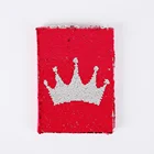 Fashion printing plush notebook with sequins cover
