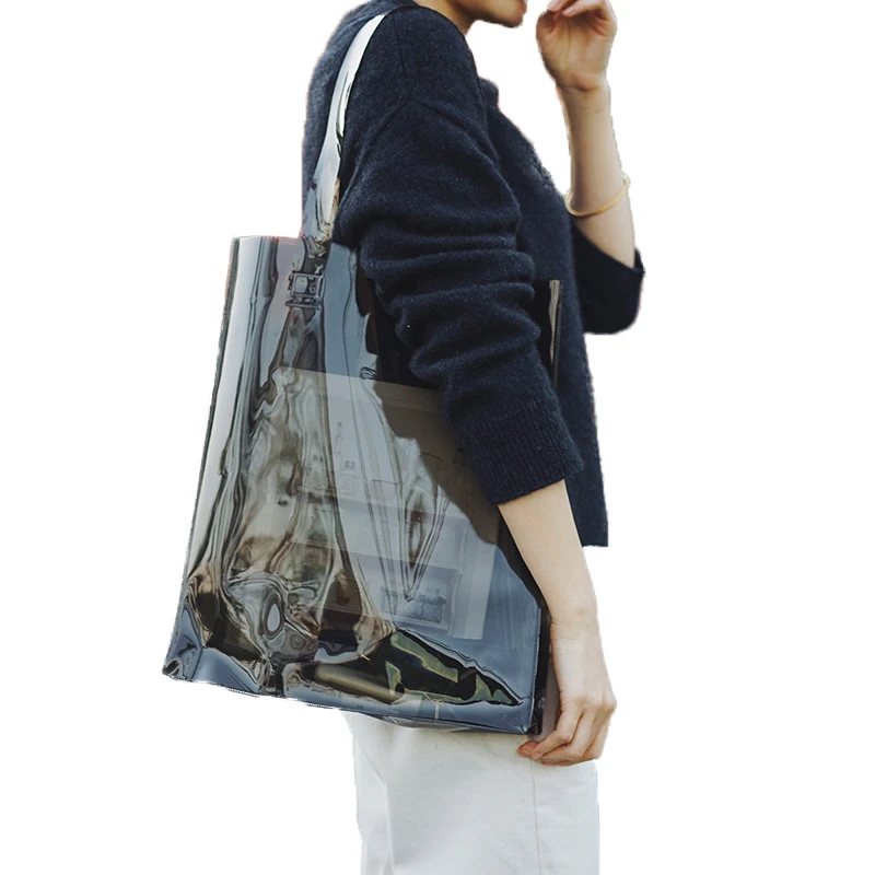 Wholesale Customize Logo Transparent Clear Fashion Shopping Carry Laser PVC Tote Bag
Wholesale Customize Logo Transparent Clear Fashion Shopping Carry Laser PVC Tote Bag
