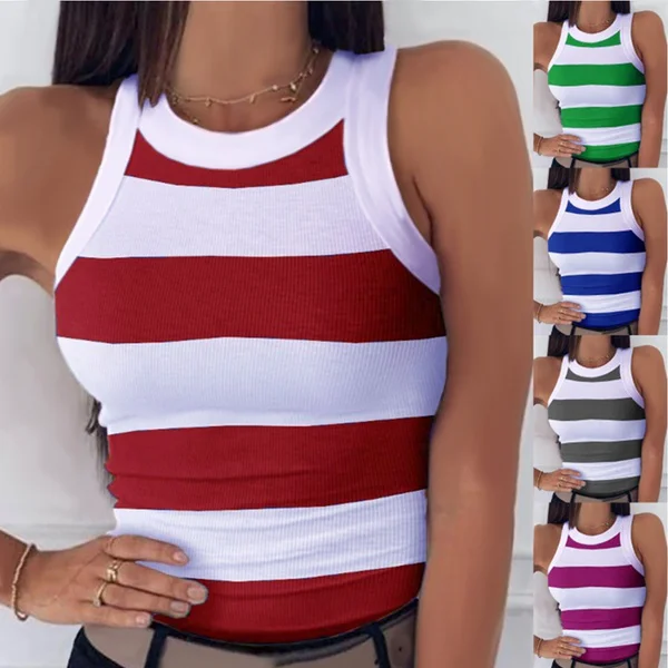 Women Summer Fashion O-neck Sleeveless Stripes Printing Slim Fit Casual Cotton Tank Top, Customized color
Women Summer Fashion O-neck Sleeveless Stripes Printing Slim Fit Casual Cotton Tank Top, Customized color