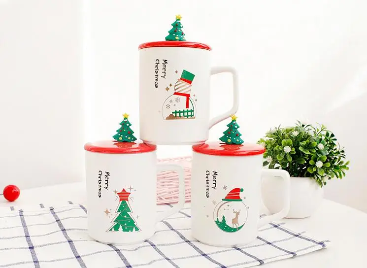 hot selling christmas gift cup milk breakfast ceramic mug with