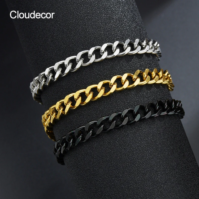 Wholesale Titanium Steel Jewelry Stainless Steel Cuban Link Chain Bracelet Black Simple Bracelet Jewelry New Men Bracelets, Steel/gold/rose gold
Wholesale Titanium Steel Jewelry Stainless Steel Cuban Link Chain Bracelet Black Simple Bracelet Jewelry New Men Bracelets, Steel/gold/rose gold