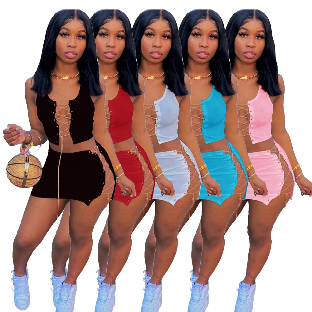 RUIYI Wholesale Fashion women summer women two-piece set 2021 sexy metal chain stylish 2 piece short set, Solid pure color
RUIYI Wholesale Fashion women summer women two-piece set 2021 sexy metal chain stylish 2 piece short set, Solid pure color