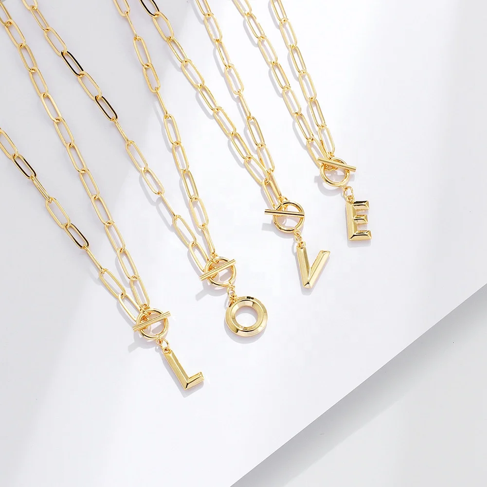 Ziming Hot Hip Pop Real Gold Plating 26 Alphabet Pendant Metal Paper Clip Chain Necklace Letter Drop Neck Wear
Ziming Hot Hip Pop Real Gold Plating 26 Alphabet Pendant Metal Paper Clip Chain Necklace Letter Drop Neck Wear