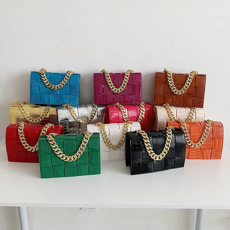 Thick Chain Handle Clutch Purse Famous Brand Ladies Woven Small Crossbody Shoulder Handbags Women Hand Bags, Black,green,brown,red,white,blue,purple,orange,rose red,silver,golden
Thick Chain Handle Clutch Purse Famous Brand Ladies Woven Small Crossbody Shoulder Handbags Women Hand Bags, Black,green,brown,red,white,blue,purple,orange,rose red,silver,golden